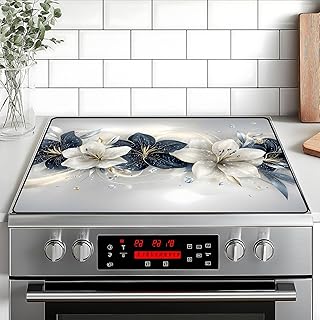Stove Top Cover Retro Flower Gas Stove Top Cover for Home Decoration Kitchen Pad Non-Stick Washable Cooktop Covers Countertop Protector Keep Stove Clean 28"x20" (Flower)