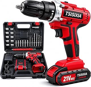 Cordless Drill Set with Battery & Charger, 3/8” Power Drill Driver for Home DIY, Lightweight Electric Drill Kit with 25+1 Clutch, 2-Speed, LED Light & Tool Accessories for Furniture Assembly