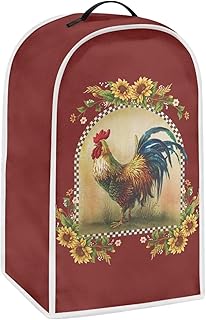 Sunflower Rooster Print Blender Dust Cover, Stand Mixer or Coffee Maker Appliance Cover, Anti Fingerprint Polyester Dust Proof Stain Resistant Blender Cover for Home Kitchen