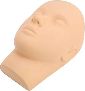 Premium PVC Soft Rubber Massage Practice Training Head Model, Washable and Reusable, for Makeup Beauty Skin Care Massage
