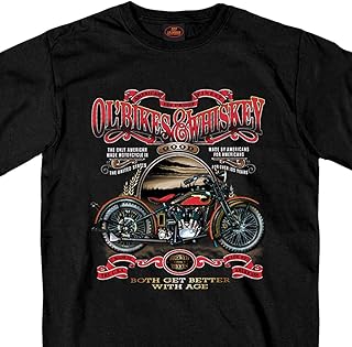 Hot Leathers Black Ol' Bikes & Whiskey T-Shirt