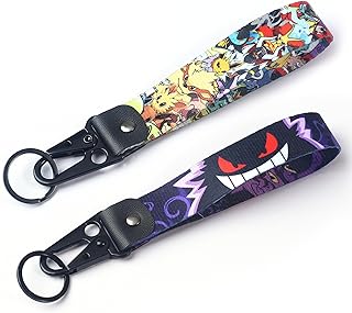 Anime Video Game Monster Keychain（2 Pack） Cartoon Cute Gifts Merch Party Supplies JDM Keychain Motorcycle Car Accessories Wrist Strap Lanyard Key Tag Cool Design for Man Woman