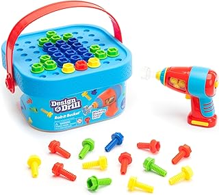 Educational Insights Design & Drill Bolt-It Bucket - Construction Toys & Toddler Tools, Kids Tool Set with Real Electric Drill Toy, Take Apart STEM Set, Building Kits and Gifts for Ages 3+