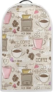 Talayituse Coffee Print Blender Dust Cover with Handle, Stand Mixer or Coffee Maker Appliance Cover Anti Fingerprint Dust Proof Stain Resistant Blender Cover for Home Kitchen
