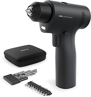 HOTO 16V Brushless Power Drill, 50 N·m High Torque with Smart Display, Auto Mode and LED Light, 10 Bits, 5 Drill Bits, 3/8” Keyless Chuck, Two Working Modes, Perfect for Home Repairs and Projects