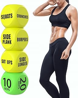 TidyFriend Exercise Dice – 6 Sided Foam Workout Dice for Teens & Adults, Fun Fitness Equipment for Solo or Group Classes, Home Gym Use – Great Workout Equipment & Gifts for Gym Lovers (Yellow)