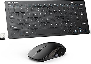 TECKNET Wireless Keyboard and Mouse Combo, Mini Cordless Computer Keyboard and Mouse Set 2.4GHz, Silent Adjustable 1600 DPI, Quiet Click, Lag-Free for Computer, Laptop, PC, Windows, Mac, Chrome OS