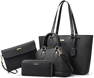 4PCS Women Fashion Handbags Purses Wallet Shoulder Bags Casual Tote Bag Crossbody Bags, Handbag Set Gift for Ladies Girls