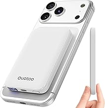 Ouotoo Ultra-Thin Magnetic Power Bank 5000mAh, 15W Qi Fast Wireless Charging Portable Battery Pack, 20W USB-C PD Magsafe Compatible for iPhone 17 16 15 14 13 12, LED Display/Portable/Travel/Pocket