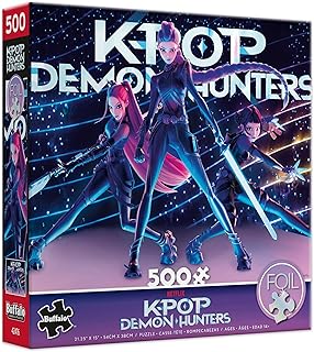 Buffalo Games HUNTR/X Foil Jigsaw Puzzle - 500-Piece, 21.25 x 15 in - Shimmering Foil Accents & Demon Hunters Merch - Precision Snap Fit & Demon Hunter Gifts - Full-Color Reference Poster
