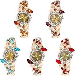 Women 5 Pack Luxury Watch Bracelet Diamond Flower Lady Retro Wholesale Wrist Watch Jewellery