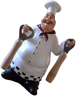 Healifty American Style Retro Resin Chef Figurine Mini Decorative Ornament for Kitchen Bar Cafe Home Decor Unique Craftsmanship Functional Desktop Tool Holder