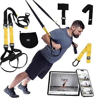 TRX All-In-One Home Gym System – Complete Suspension Training Kit for Strength Training, HIIT & Full-Body Workouts at Home or Outdoors, Includes Indoor & Outdoor Anchors