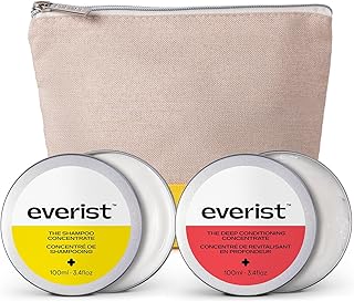 Everist The Haircare Meets Skincare Set, Includes Shampoo & Deep Conditioner Concentrates, Strengthens & Repairs Hair, Hydrates & Soothes Scalp, Plant-Based & Color-Safe, 3.4 fl oz Each, Tins
