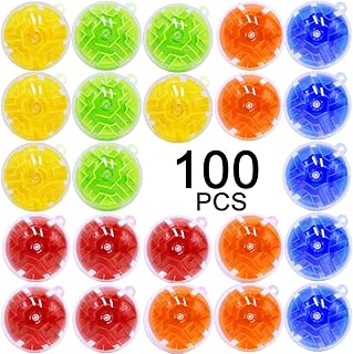100PCS Brain Teaser Puzzle Ball Fidget Toys Bulk, Mini 3D Maze Balls Puzzles Games Party Favors for Kids 4-8 8-12,Classroom Prizes Stocking Stuffers for Boy Girl Gifts Easter Carnival Birthday Goodie