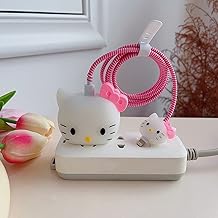 Cute Cartoon Protective Case for iPhone 20W USB-C Adapter Charger Cable, Unique Design Funny Fun Kawaii 3D Cartoon Protective Charger Cover Cable Protector for Family Men Women (White KT)