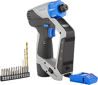 Dremel Blueprint 3in1 Drill Driver with Integrated Stud Finder and Detachable Laser Level, Cordless Drill Set Includes 2.0 Ah Battery, Fast Charger, and 12 Bits (DD12V-S1)