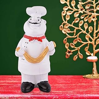 Dream Points Resin Cute Chef Showpiece Miniature Statue for Kitchen Decoration Figurine for Home Decor, Dining Room, Living Room, Bedroom, Office, Gift (White)