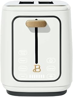Drew Barrymore White Icing 2 Slice Toaster with Touch-Activated Display